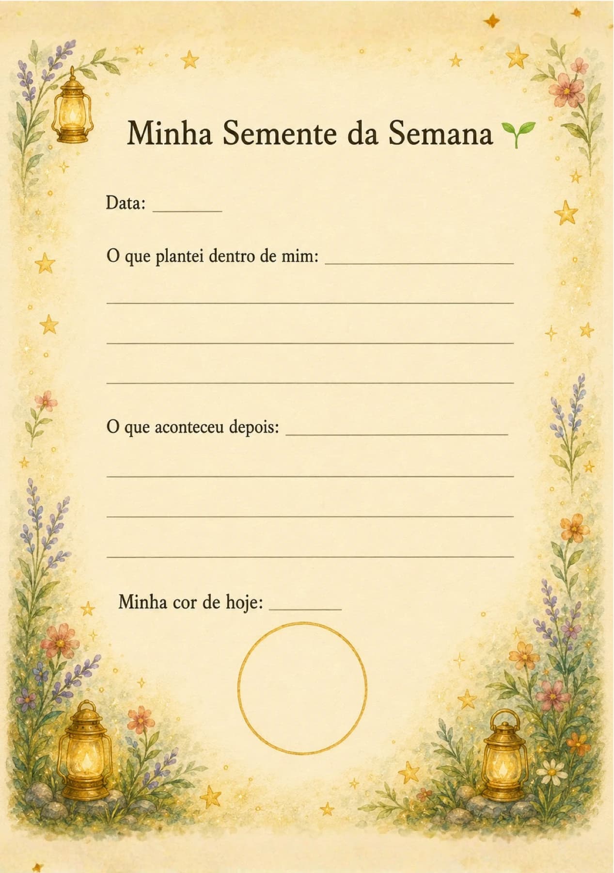 Página imprimível Minha Semente da Semana